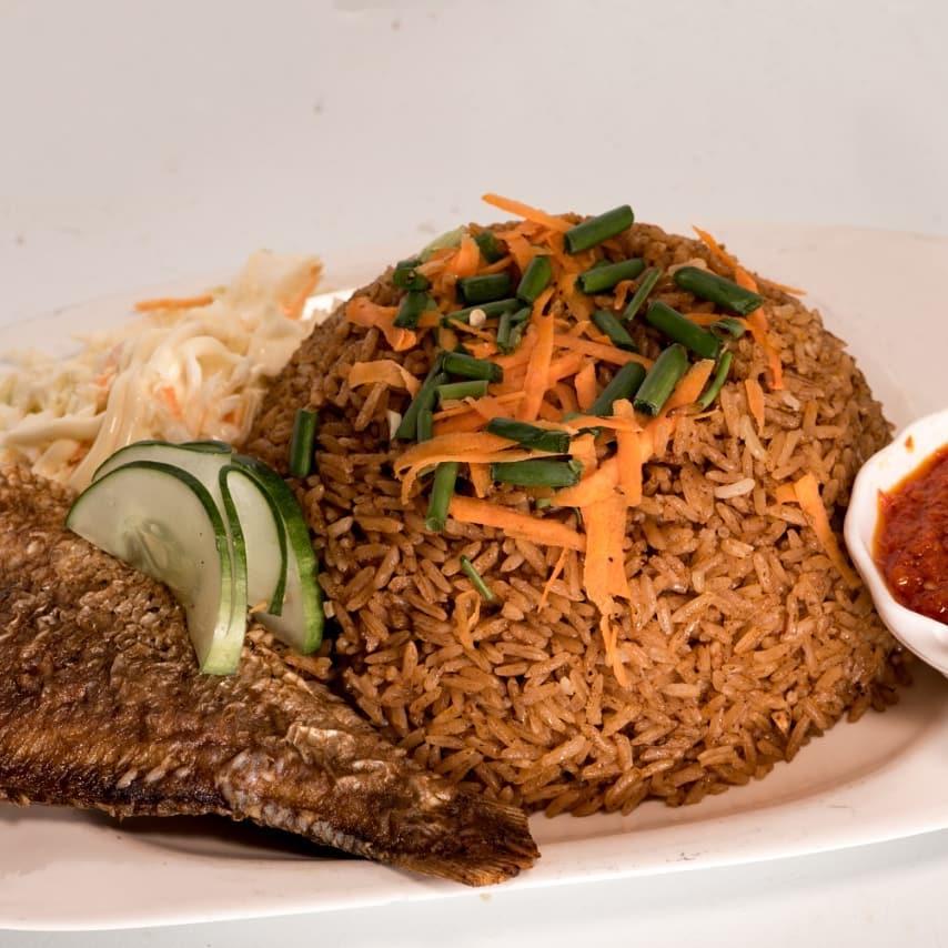 Jollof with Fish Fillet
